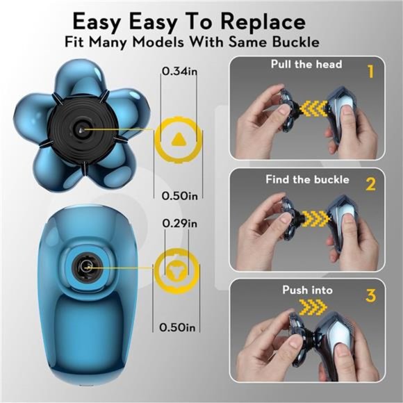 6D Blade Replacement Heads,Electric Shaver Replacement Head for Electric Razor - Picture 5 of 6